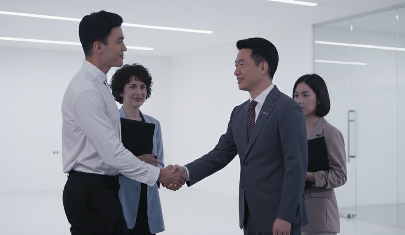 SUPCON Staff Shaking Hands with Global Partners