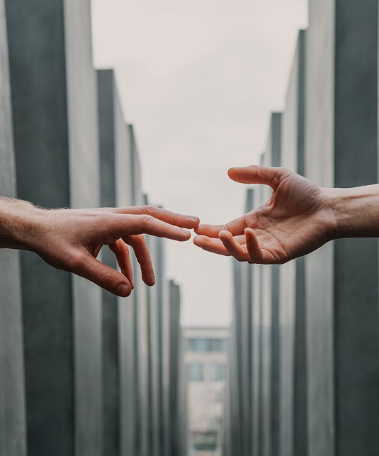 Two Hands Touching to Show Connection